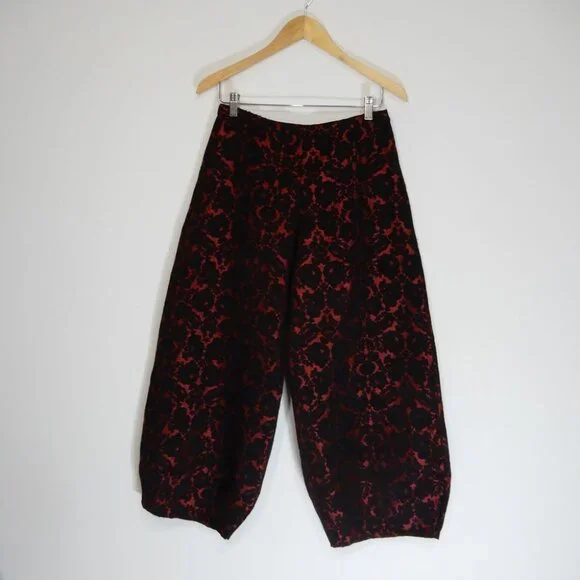 BRYN WALKER Medina PANTS Rosa Nera Brocade Lantern Tapered Wide Leg NEW $190 - Picture 4 of 12